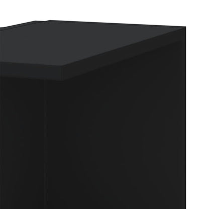 Scaffale Angolare Muro Nero 36,5x36,5x140 cm Legno Multistrato | homemem39