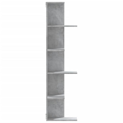 Scaffale Angolare Muro Grigio Cemento 36,5x36,5x140 cm Legno | homemem39
