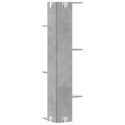 Scaffale Angolare Muro Grigio Cemento 36,5x36,5x140 cm Legno | homemem39