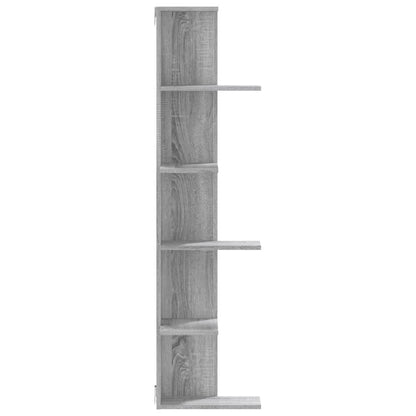 Scaffale Angolare Muro Grigio Sonoma 36,5x36,5x140 cm Legno | homemem39