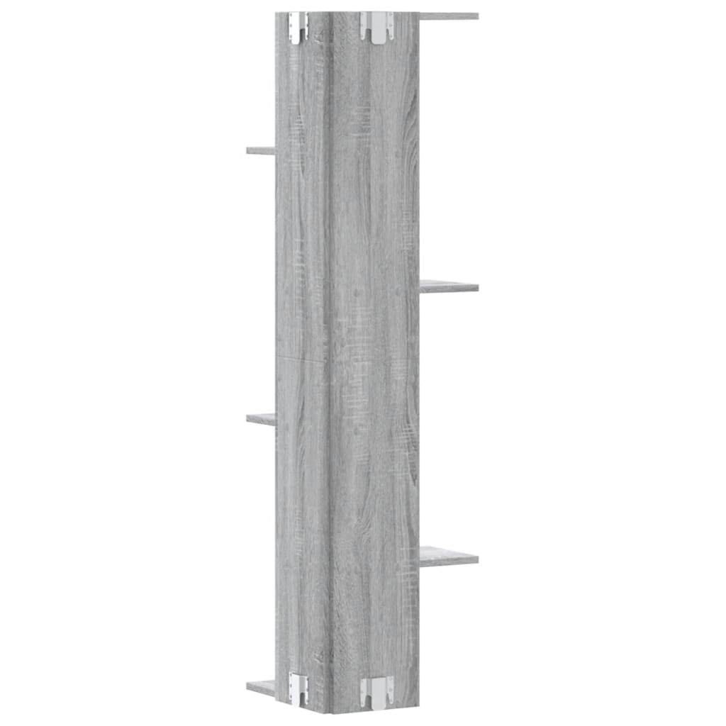 Scaffale Angolare Muro Grigio Sonoma 36,5x36,5x140 cm Legno | homemem39