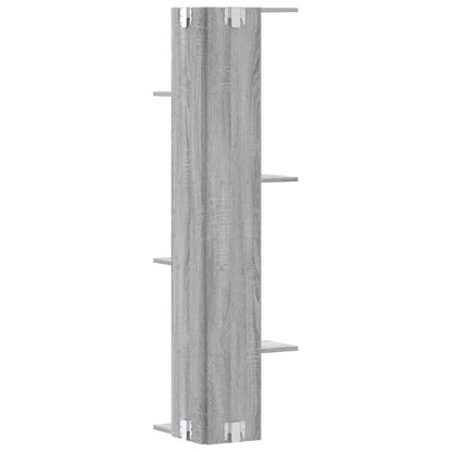 Scaffale Angolare Muro Grigio Sonoma 36,5x36,5x140 cm Legno | homemem39