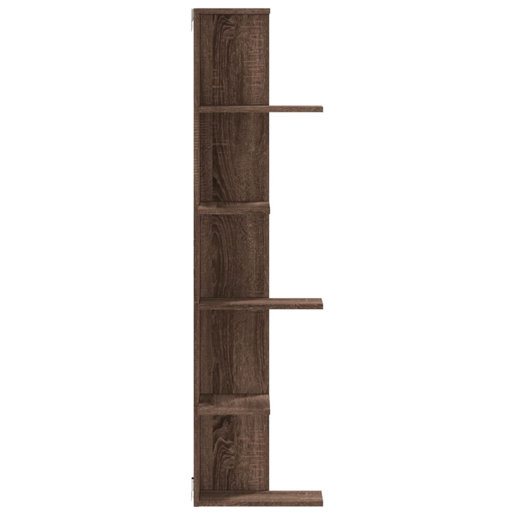 Scaffale Angolare Muro Rovere Marrone 36,5x36,5x140 cm Legno | homemem39