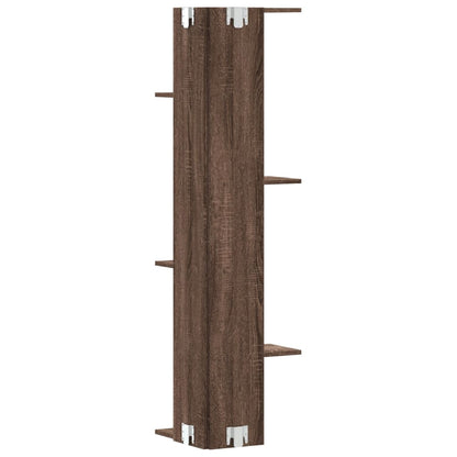 Scaffale Angolare Muro Rovere Marrone 36,5x36,5x140 cm Legno | homemem39