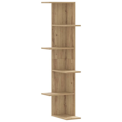 Scaffale Angolare Muro Rovere Artigianale 36,5x36,5x140cm Legno | homemem39