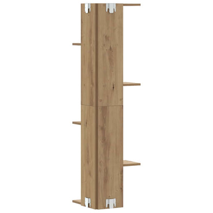 Scaffale Angolare Muro Rovere Artigianale 36,5x36,5x140cm Legno | homemem39