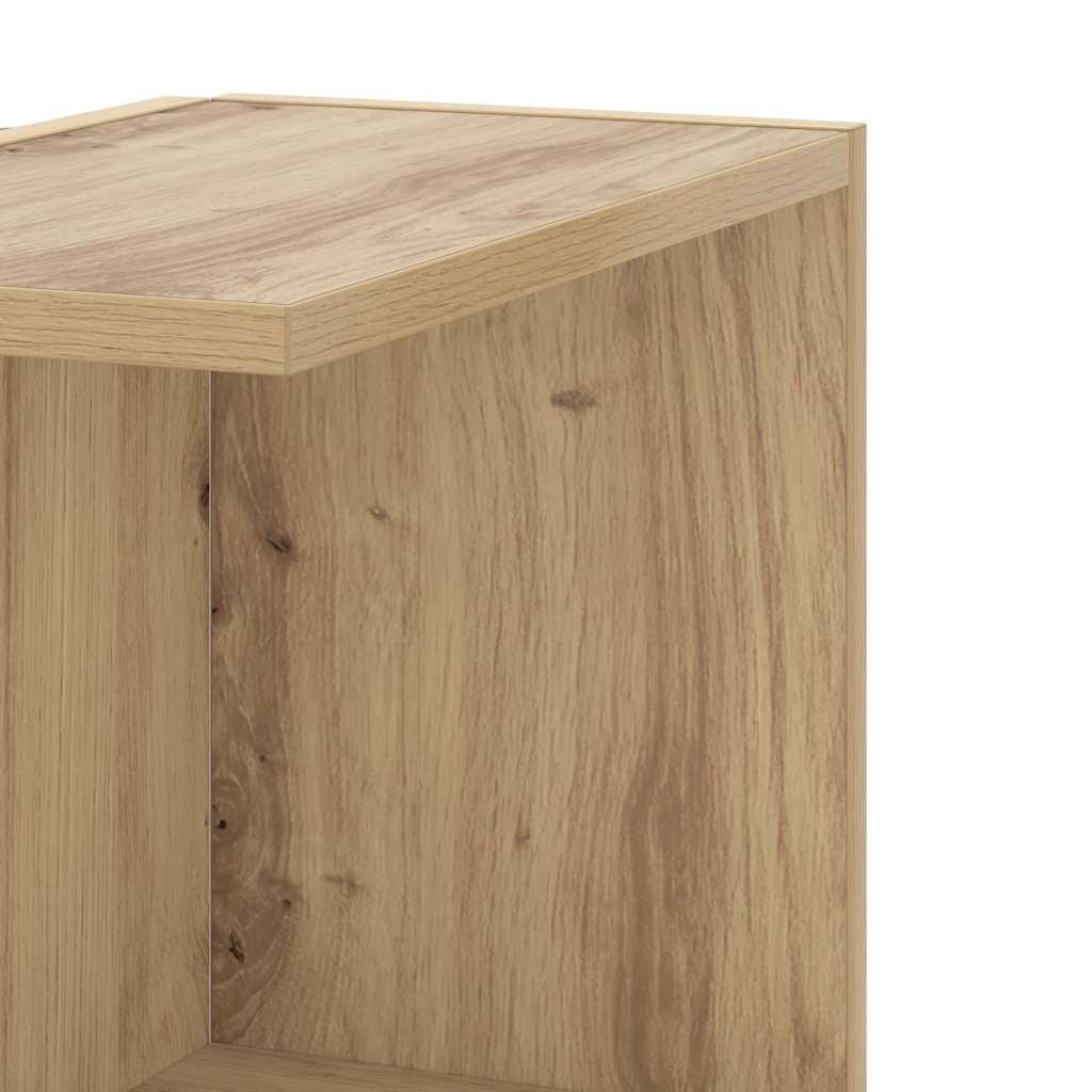 Scaffale Angolare Muro Rovere Artigianale 36,5x36,5x140cm Legno