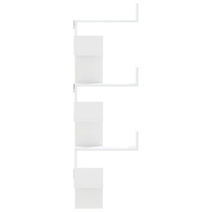 Scaffale Angolare Muro Bianco 45x45x147 cm Legno Multistrato | homemem39