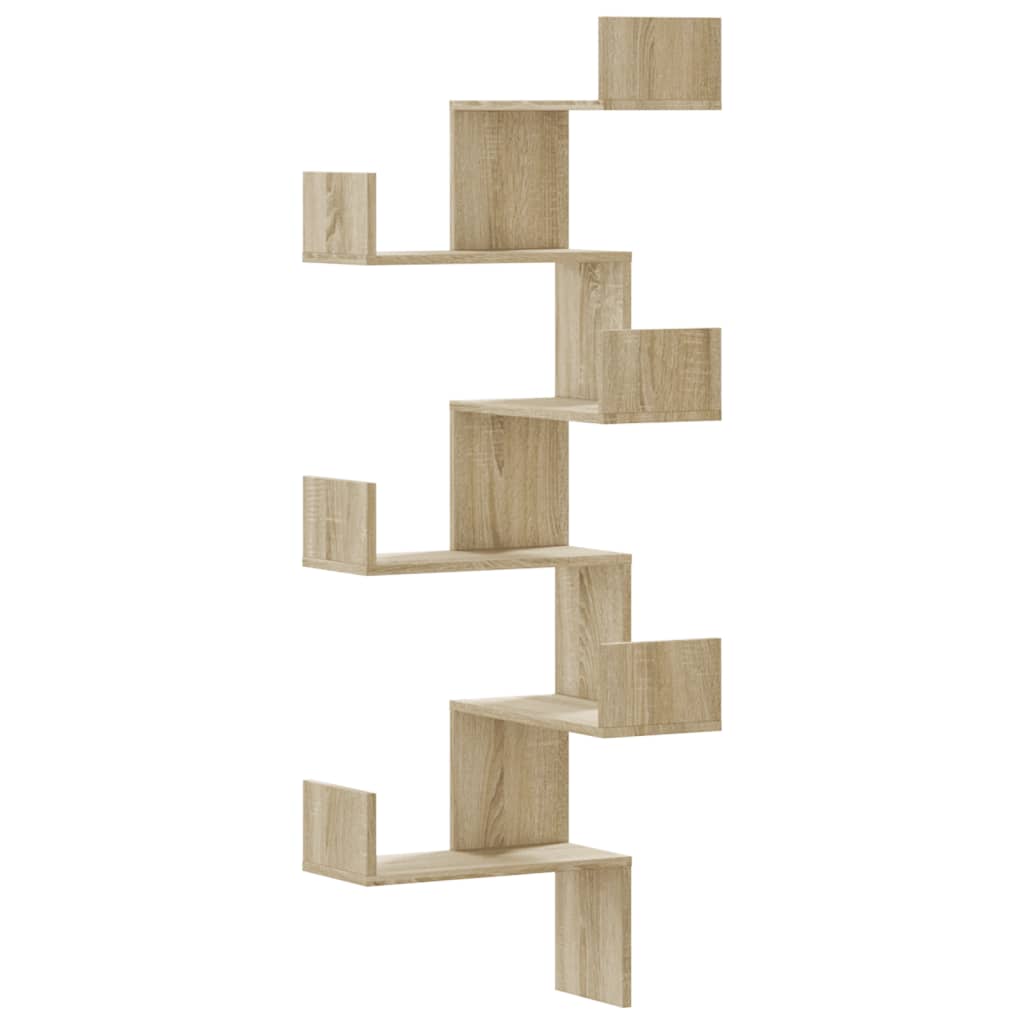 Scaffale Angolare a Muro Sonoma 45x45x147 cm Legno Multistrato | homemem39