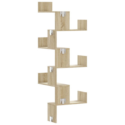 Scaffale Angolare a Muro Sonoma 45x45x147 cm Legno Multistrato | homemem39