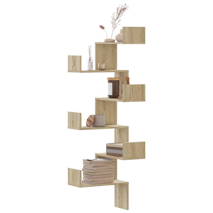 Scaffale Angolare a Muro Sonoma 45x45x147 cm Legno Multistrato | homemem39