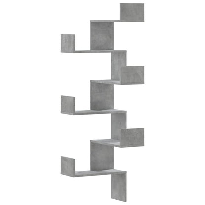Scaffale Angolare a Muro Grigio Cemento 45x45x147cm Multistrato | homemem39