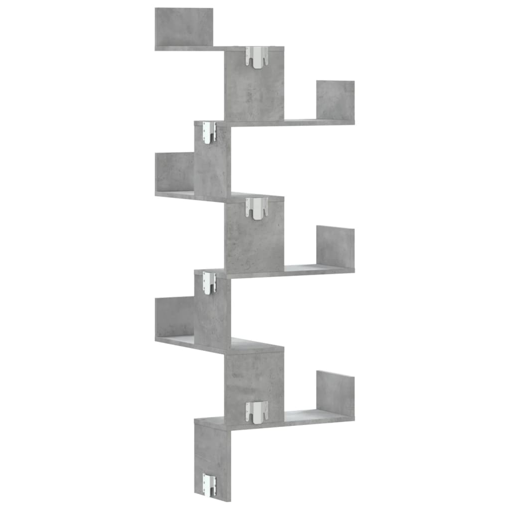 Scaffale Angolare a Muro Grigio Cemento 45x45x147cm Multistrato | homemem39