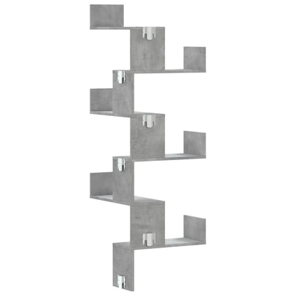 Scaffale Angolare a Muro Grigio Cemento 45x45x147cm Multistrato | homemem39