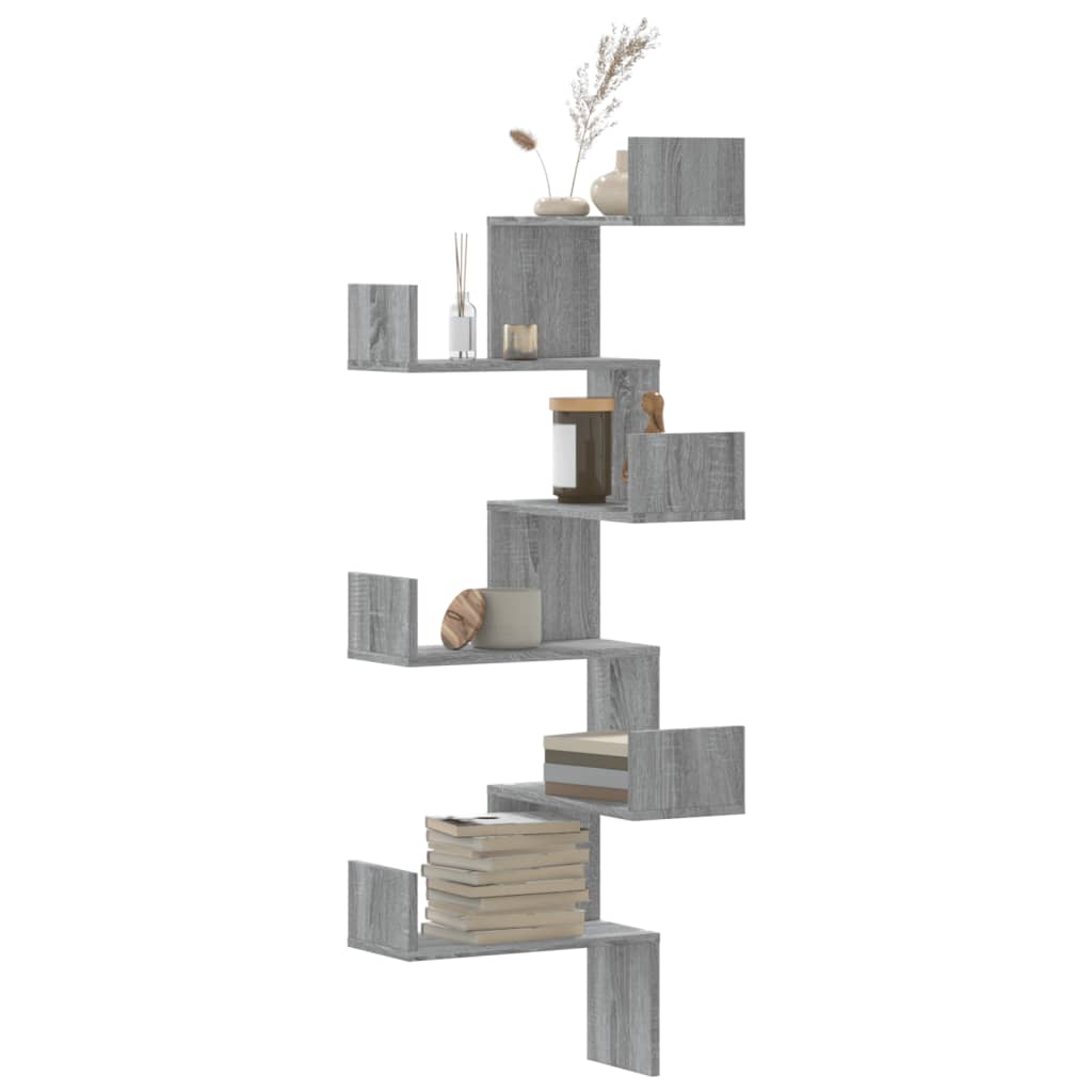 Scaffale Angolare Muro Grigio Sonoma 45x45x147 cm Multistrato | homemem39