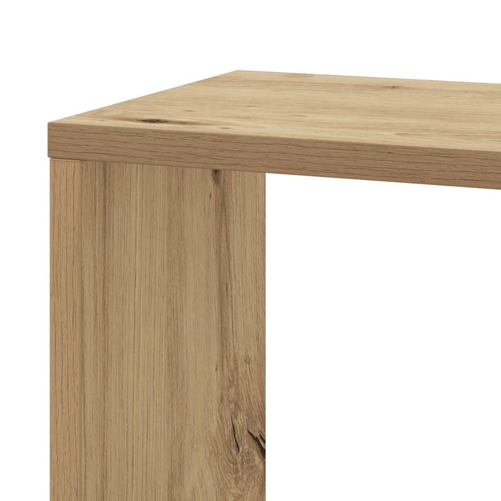 Scaffale Angolare Muro Rovere Artigianale 45x45x147 cm Legno