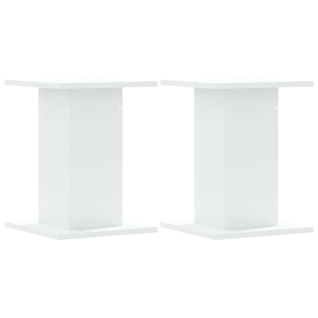 Supporti Altoparlanti 2 pz Bianchi 30x30x40cm Legno Multistrato - homemem39