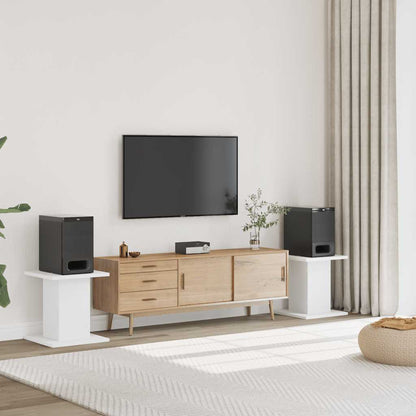 Supporti Altoparlanti 2 pz Bianchi 30x30x40cm Legno Multistrato - homemem39