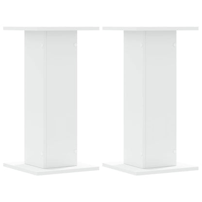 Supporti Altoparlanti 2 pz Bianchi 30x30x40cm Legno Multistrato - homemem39