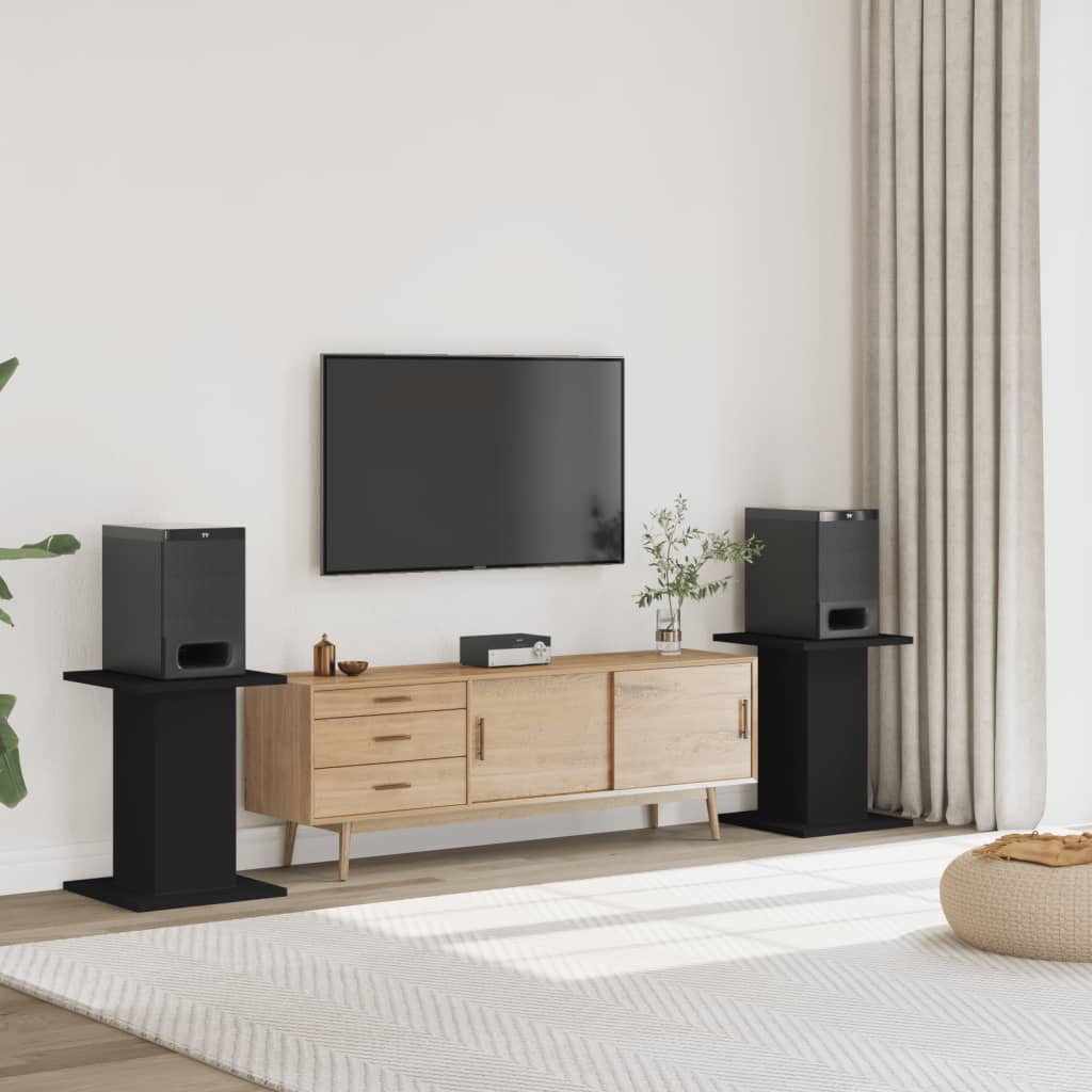 Supporti Altoparlanti 2 pz Neri 30x30x40cm in Legno Multistrato - homemem39