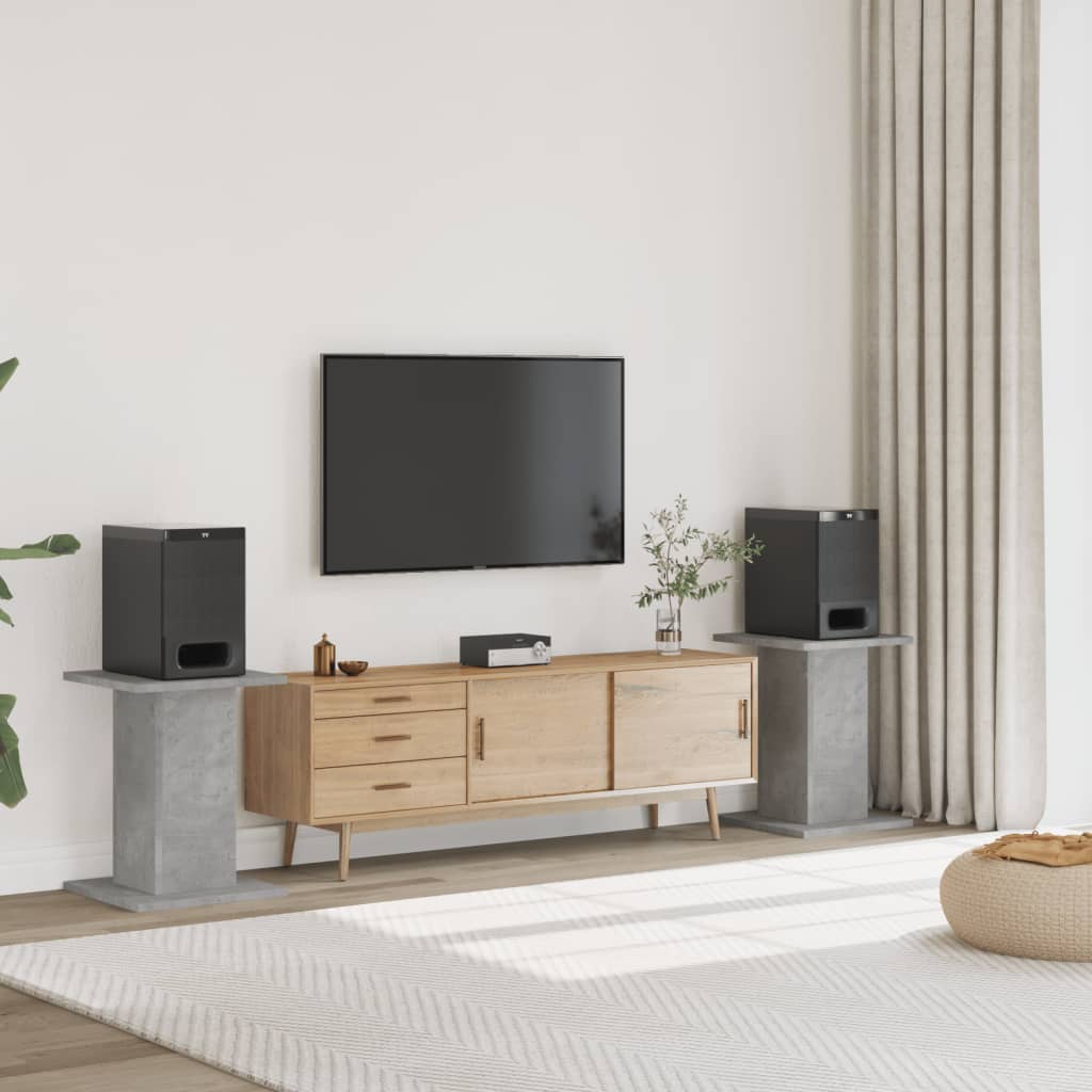 Supporti Altoparlanti 2 pz Grigio 30x30x40 cm Legno Multistrato - homemem39