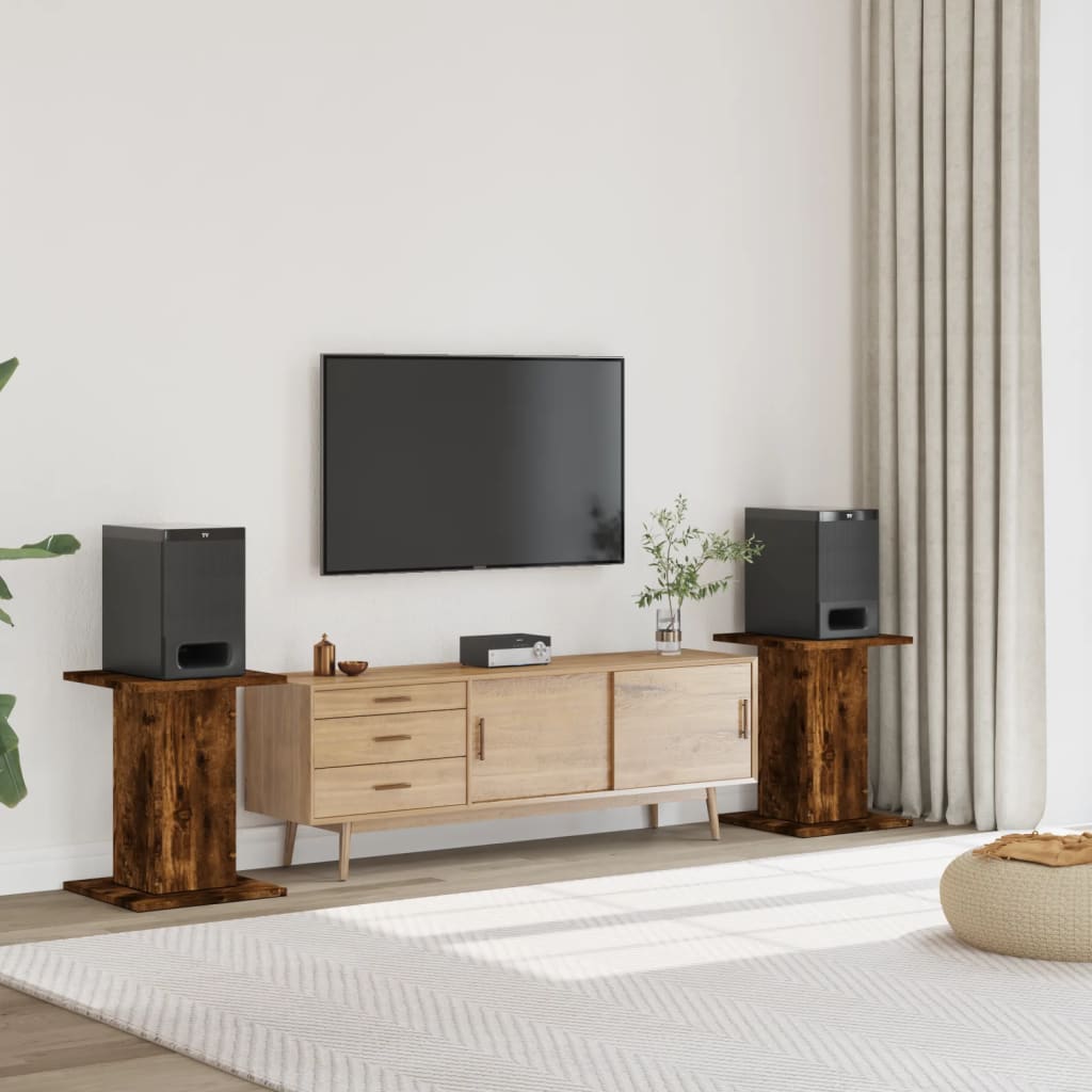 Supporti Altoparlanti 2 pz Rovere 30x30x40 cm Legno Multistrato - homemem39