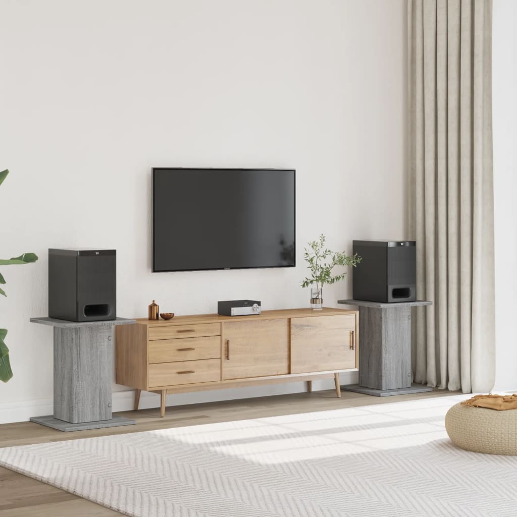 Supporti Altoparlanti 2 pz Grigio 30x30x40 cm in Multistrato - homemem39