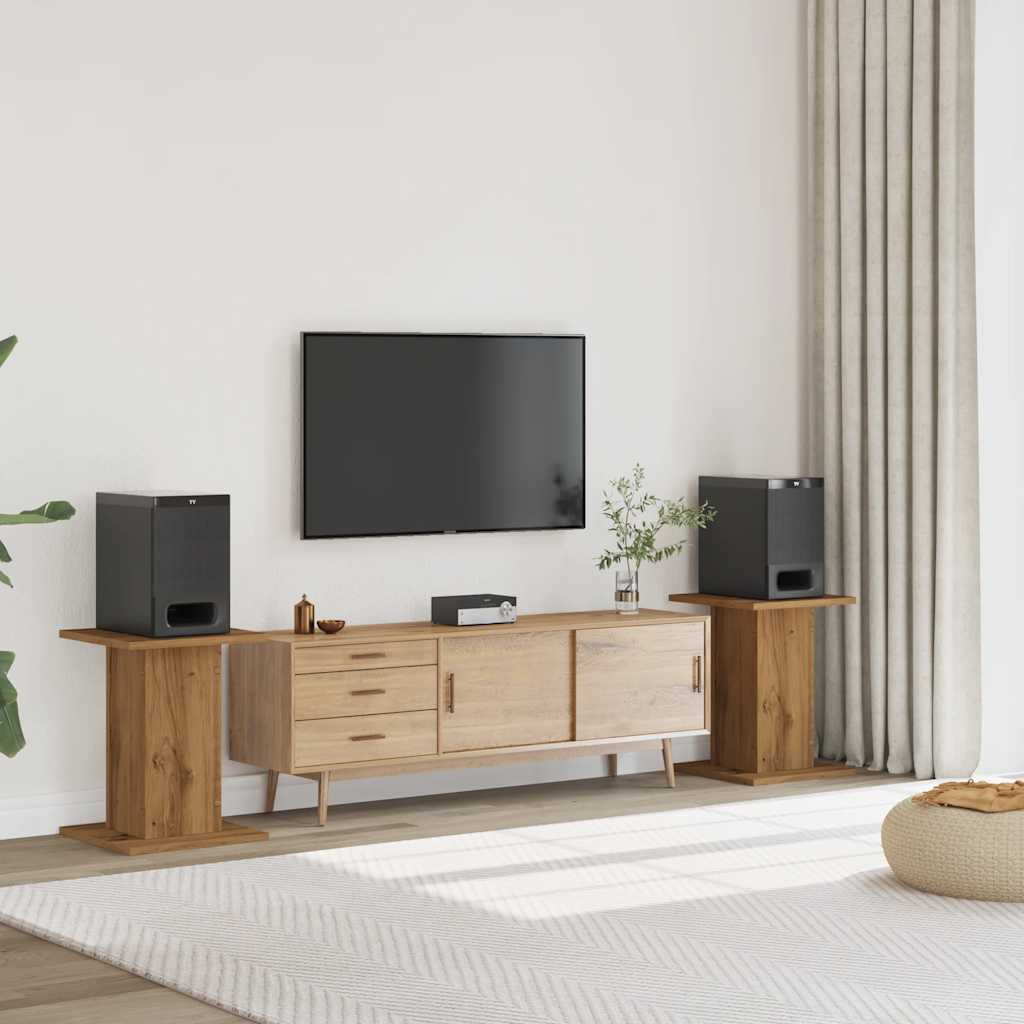 Supporti Altoparlanti 2 pz Rovere 30x30x60 cm in Multistrato - homemem39