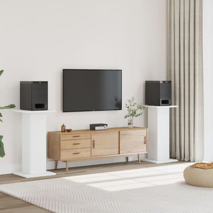 Supporti Altoparlanti 2 pz Bianchi 30x30x80cm Legno Multistrato - homemem39