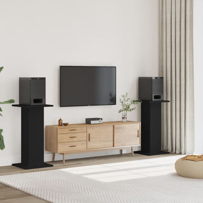 Supporti Altoparlanti 2 pz Neri 30x30x80cm in Legno Multistrato - homemem39