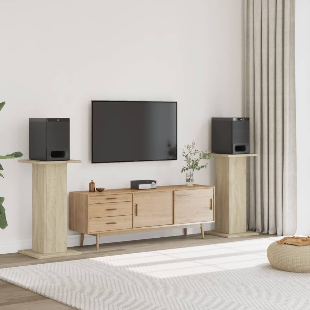 Supporti Altoparlanti 2 pz Rovere 30x30x80 cm in Multistrato - homemem39