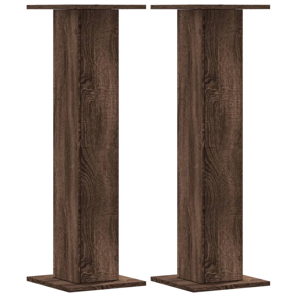 Supporti Altoparlanti 2 pz Marrone 30x30x95cm Legno Multistrato - homemem39
