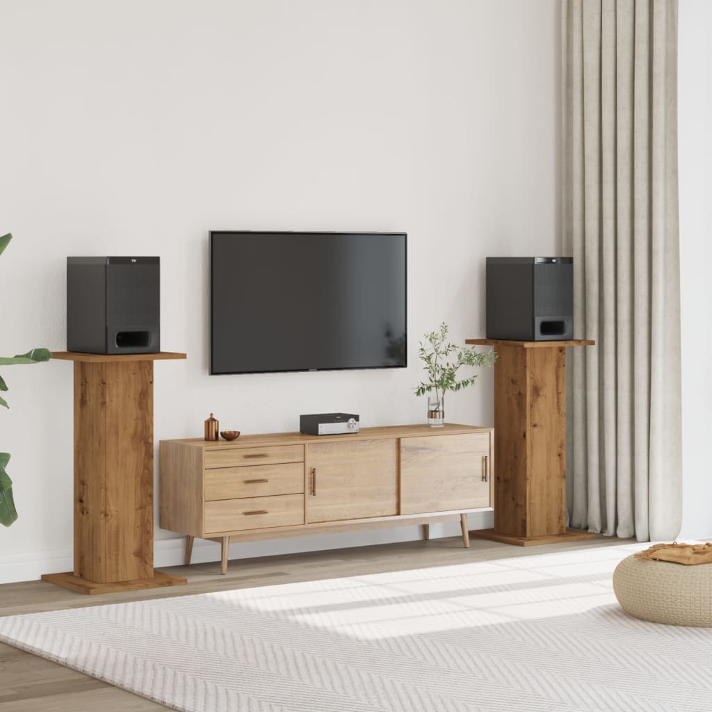 Supporti Altoparlanti 2 pz Rovere 30x30x95 cm in Multistrato - homemem39