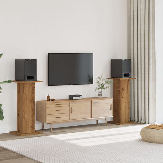 Supporti Altoparlanti 2 pz Rovere 30x30x95 cm in Multistrato - homemem39