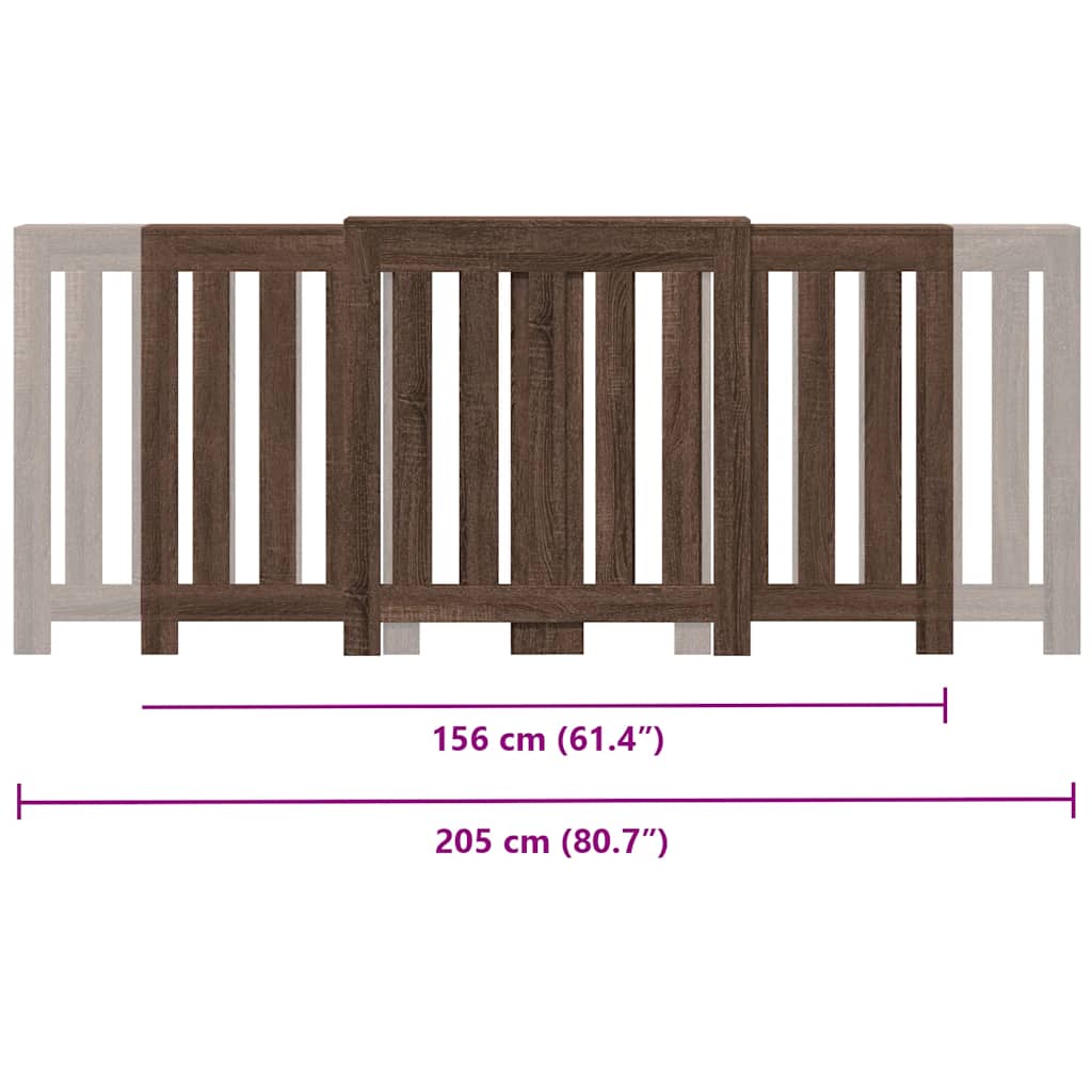 Copertura Termosifone Rovere Marrone 205x21,5x83,5 Multistrato - homemem39