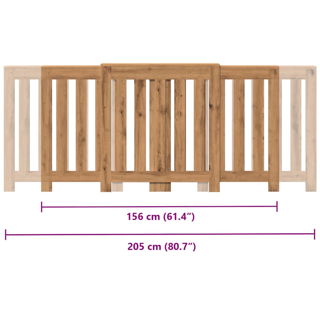 Copertura Termosifone Rovere Artigianale 205x21,5x83,5 cm Legno - homemem39