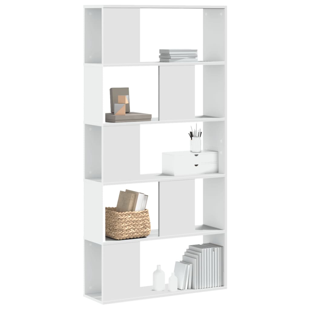 Libreria 5 Ripiani Bianca 80,5x23,5x162,5cm Legno Multistrato