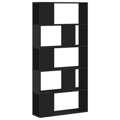 Libreria 5 Ripiani Nera 80,5x23,5x162,5cm in Legno Multistrato - homemem39