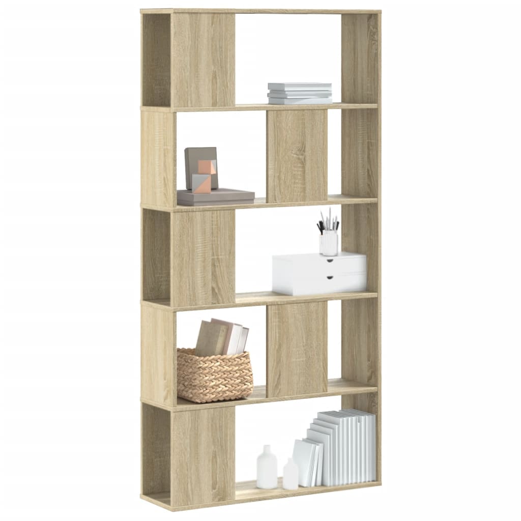 Libreria 5 Ripiani Rovere Sonoma 80,5x23,5x162,5cm Multistrato - homemem39