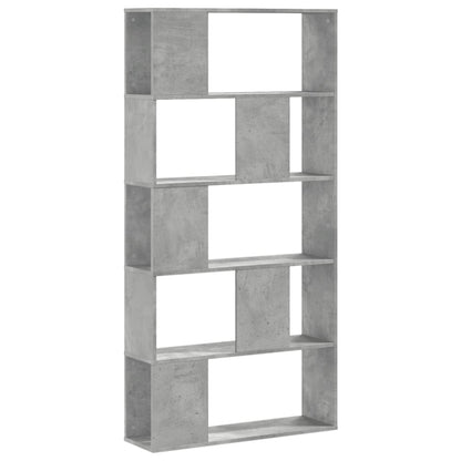 Libreria 5 Ripiani Grigio Cemento 80,5x23,5x162,5cm Multistrato