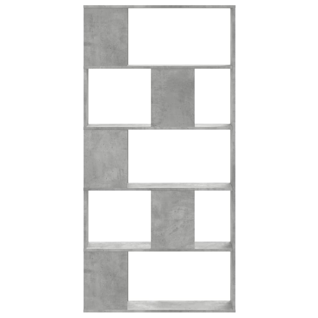 Libreria 5 Ripiani Grigio Cemento 80,5x23,5x162,5cm Multistrato - homemem39
