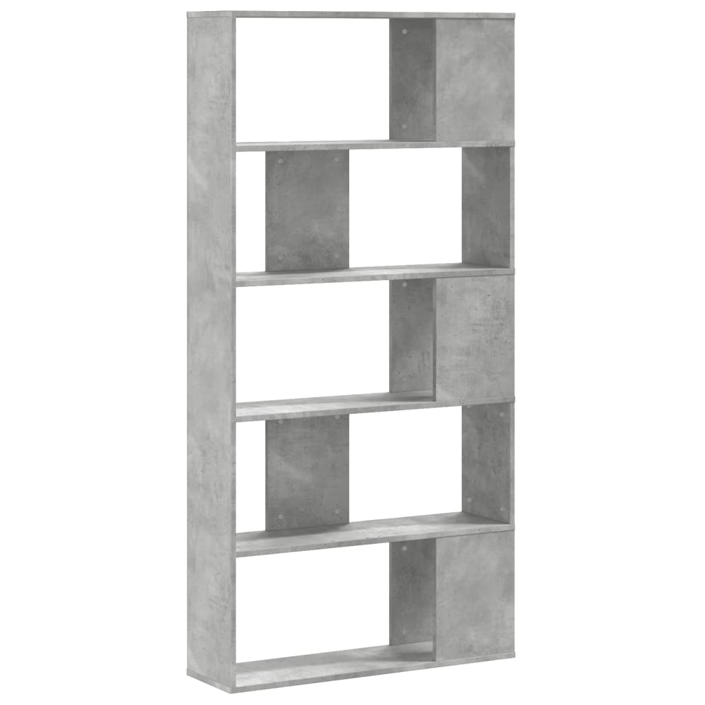 Libreria 5 Ripiani Grigio Cemento 80,5x23,5x162,5cm Multistrato - homemem39