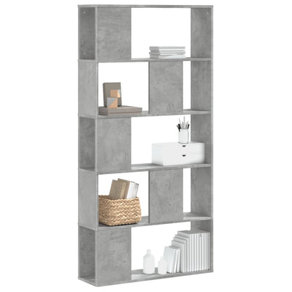 Libreria 5 Ripiani Grigio Cemento 80,5x23,5x162,5cm Multistrato - homemem39