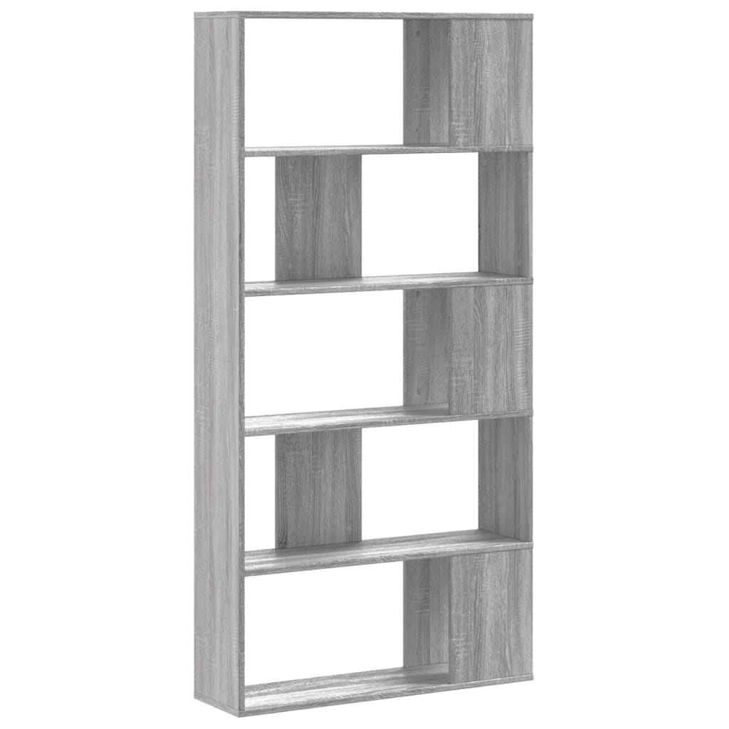 Libreria 5 Ripiani Grigio Sonoma 80,5x23,5x162,5cm Multistrato