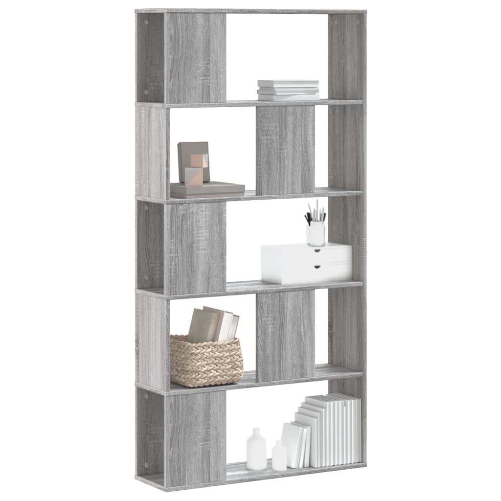 Libreria 5 Ripiani Grigio Sonoma 80,5x23,5x162,5cm Multistrato