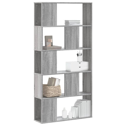 Libreria 5 Ripiani Grigio Sonoma 80,5x23,5x162,5cm Multistrato