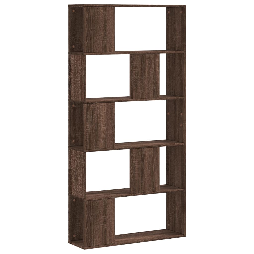 Libreria 5 Ripiani Rovere Marrone 80,5x23,5x162,5cm Multistrato