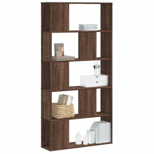 Libreria 5 Ripiani Rovere Marrone 80,5x23,5x162,5cm Multistrato