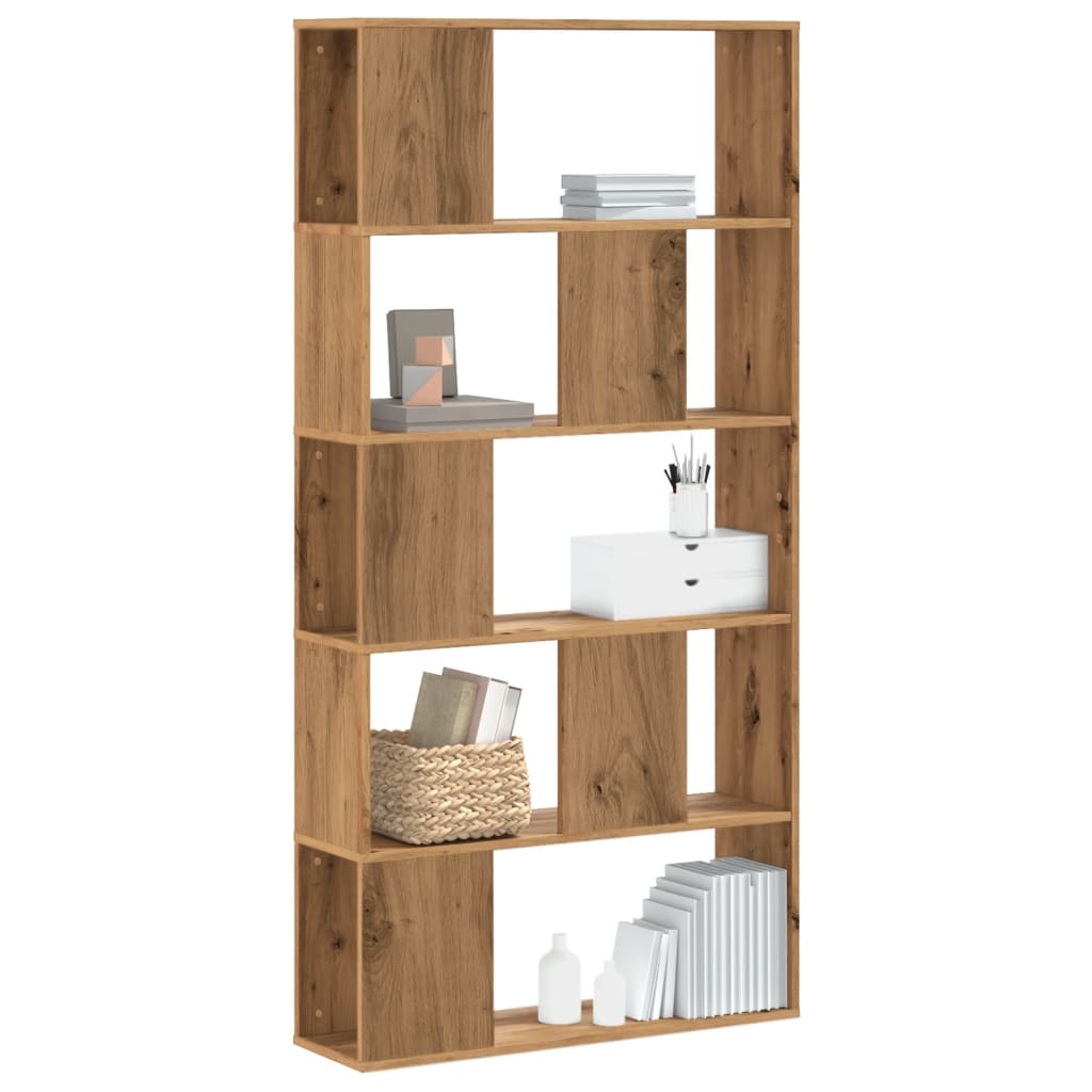 Libreria 5 Piani Rovere Artigianale 80,5x23,5x162,5 Multistrato