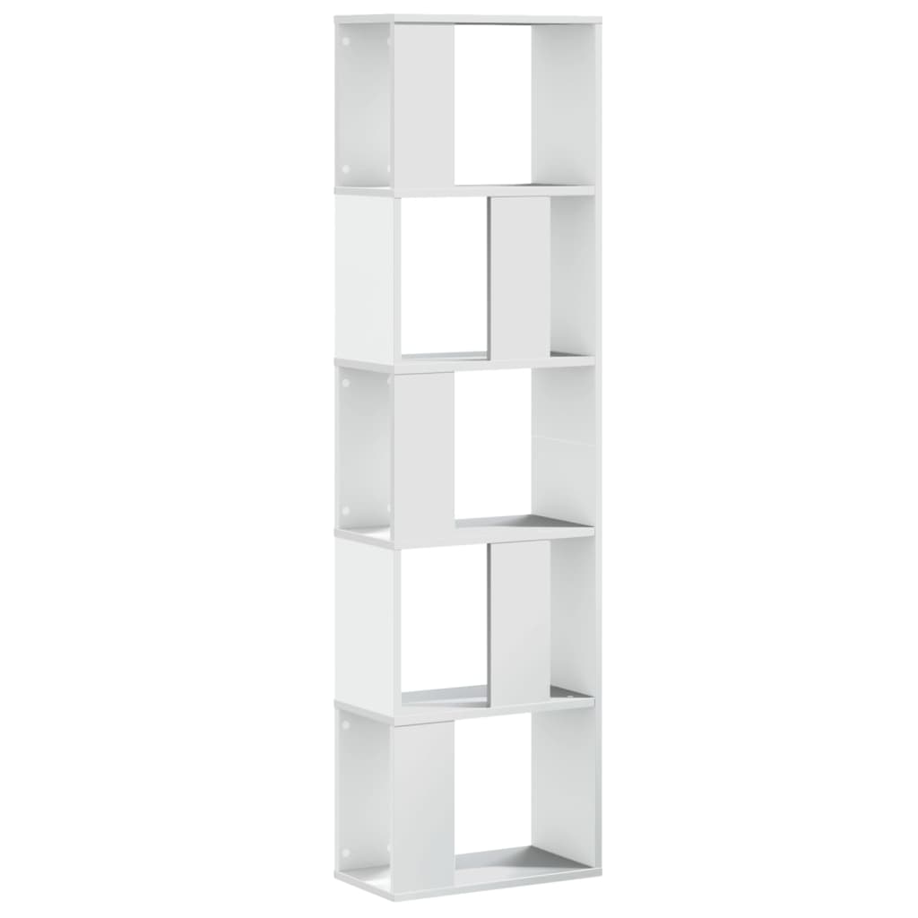 Libreria 5 Ripiani Bianca 45x23,5x162,5cm Legno Multistrato - homemem39